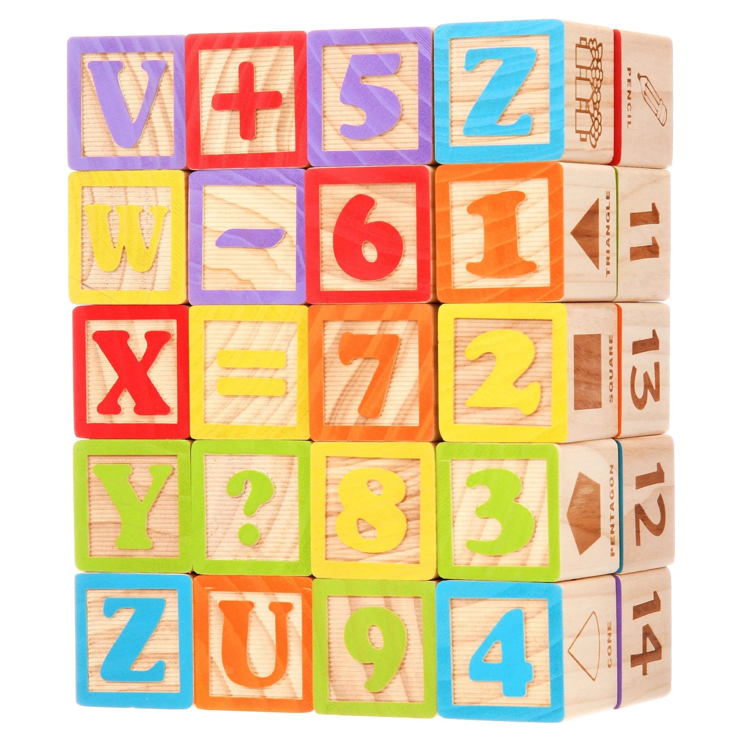 ABC Wooden Blocks, 40 Pieces, Baby and Toddler Toys for Ages 18 Months and Older