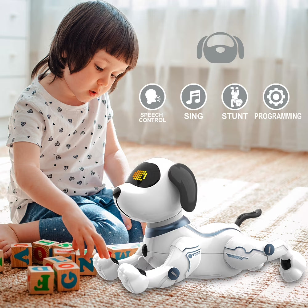 Interactive Voice Control Remote Control Robot Dogs Toys for Kids, Intelligent Toddler Robo Dogs with 8 Unique Funtions