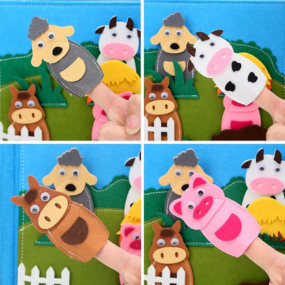 Montessori Busy Book Busy Board Toddlers Felt Quiet Book 3D Activities Cloth Story Book My Preschool Learning Education Toys for Baby Boys Girls 3 4 5 6 Years Old Farm Barn Autism Sensory Gifts