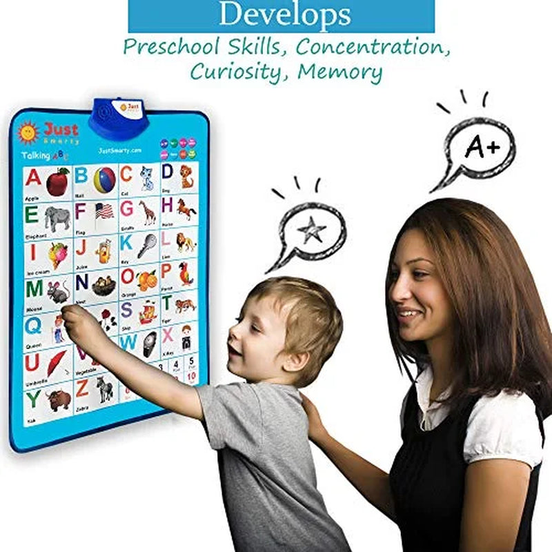 Abcs & 123S Kids Learning & Educational Poster Blue Edition