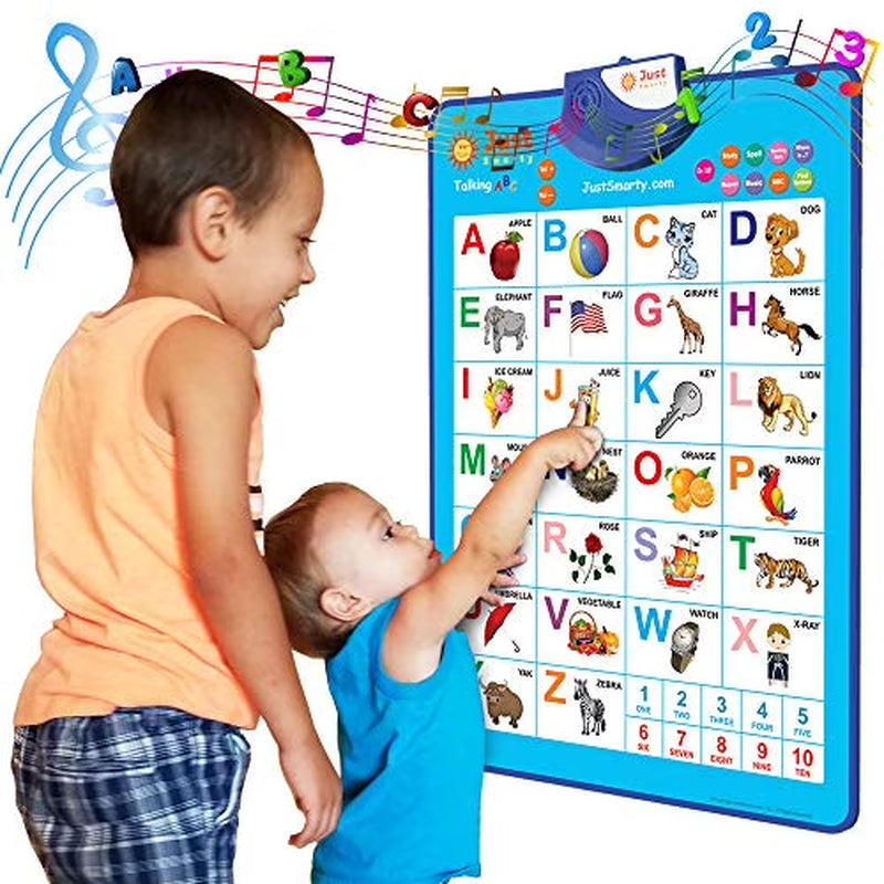 Abcs & 123S Kids Learning & Educational Poster Blue Edition