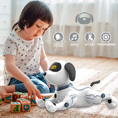 Interactive Voice Control Remote Control Robot Dogs Toys for Kids, Intelligent Toddler Robo Dogs with 8 Unique Funtions